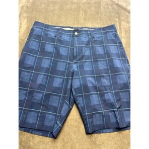 Callaway Men's Plaid Golf Shorts Navy Blue Size 34